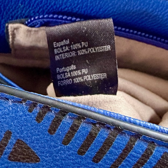 Spring, Bold Floral Satchel Tote Bag, Blue Pink & Black - Picture 11 of 13